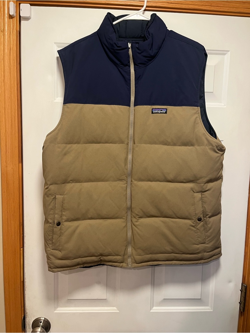 Patagonia Two-Tone Navy and Tan Quilted Vest
